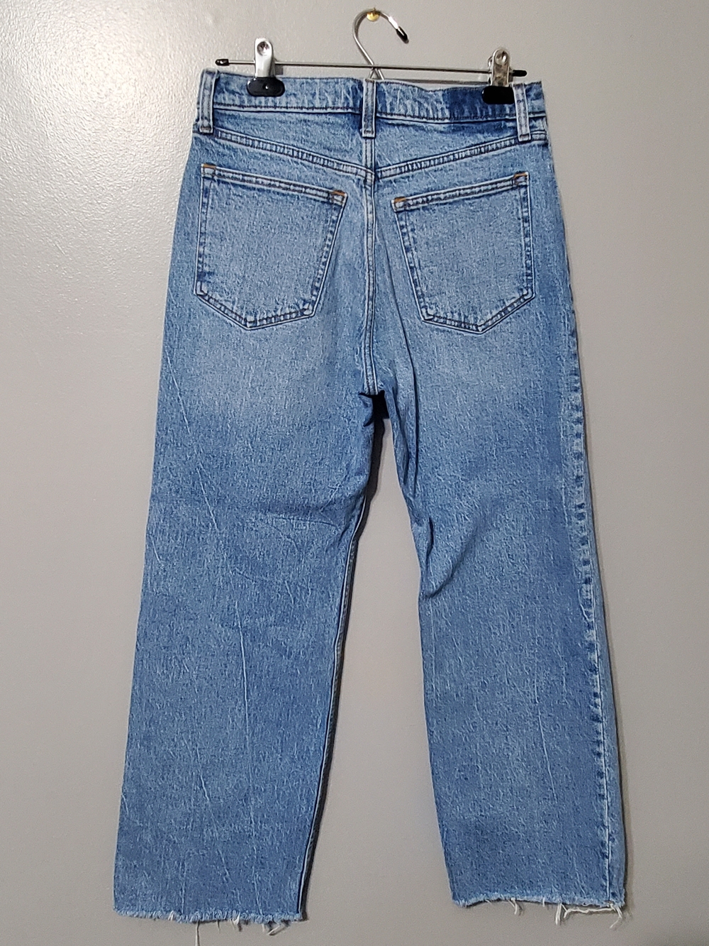 Abercrombie 90s Relaxed High Rise Stone Wash Denim Jeans Raw Hem Women's Sz 27 - Picture 4 of 8